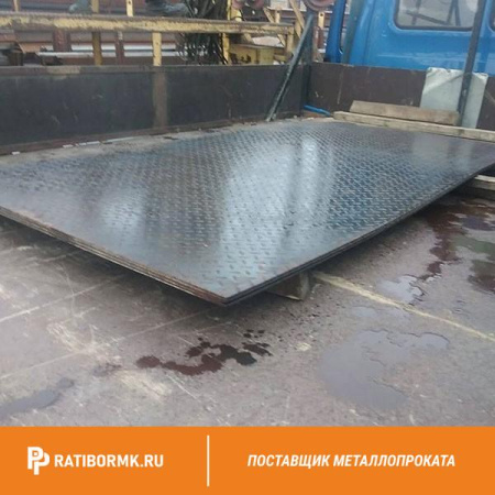 Лист нержавеющий рифлёный 3х1500х3000 мм 2В AISI 304 чечевица