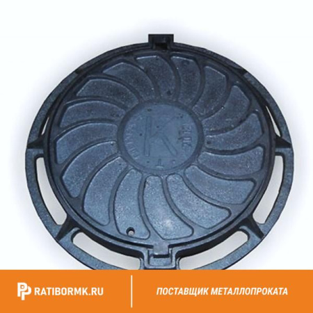 Люк чугунный квадратый тяжелый тип Т на 2-х шарнирах