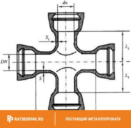 Крест раструбный КР 300х300
